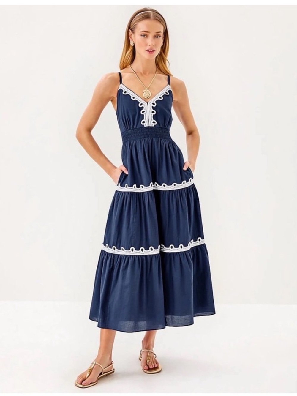 NWT Lilly Pulitzer
Zanna Cotton Embroidered Midi-Dress